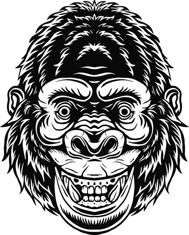 Cartoon Chimpanzee Head Mascot design vector