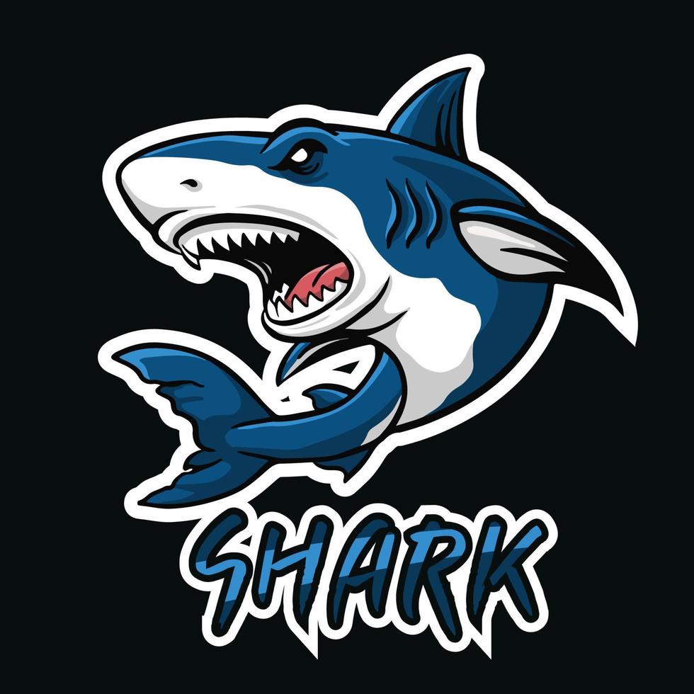 Cartoon shark mascot template design vector