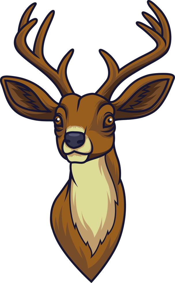 Cartoon deer head mascot vector