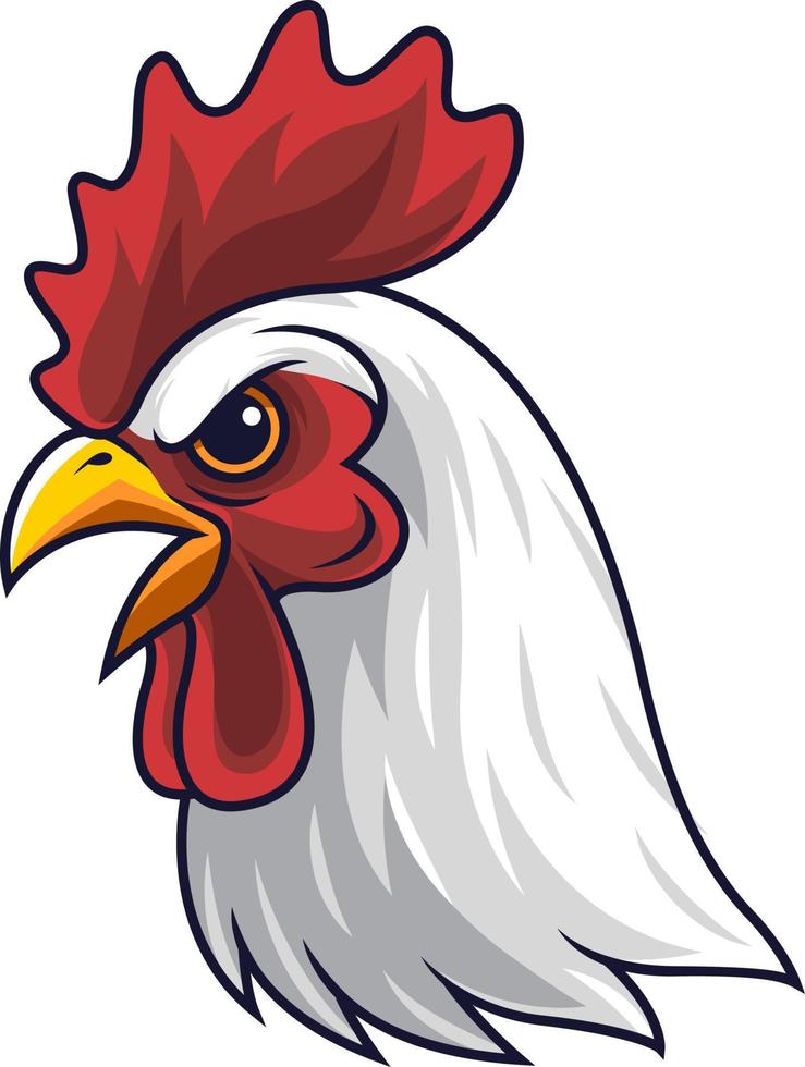 mascota de cabeza de gallo de pollo vector