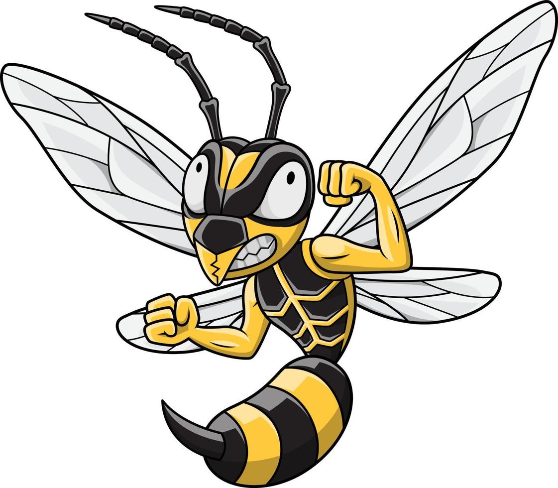 Cartoon Hornet mascot vector