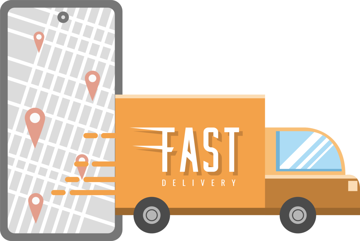 Delivery service png graphic clipart design
