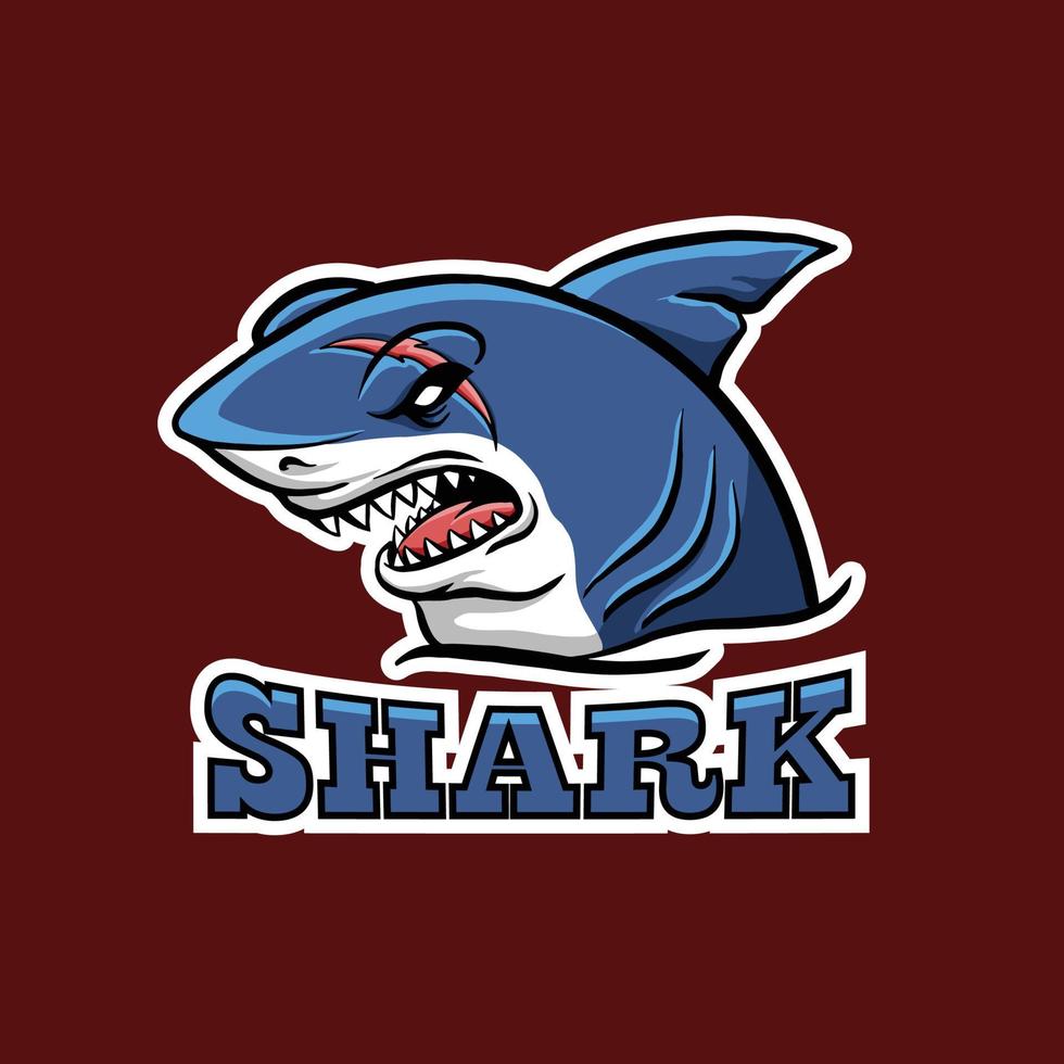 Cartoon shark mascot template design vector