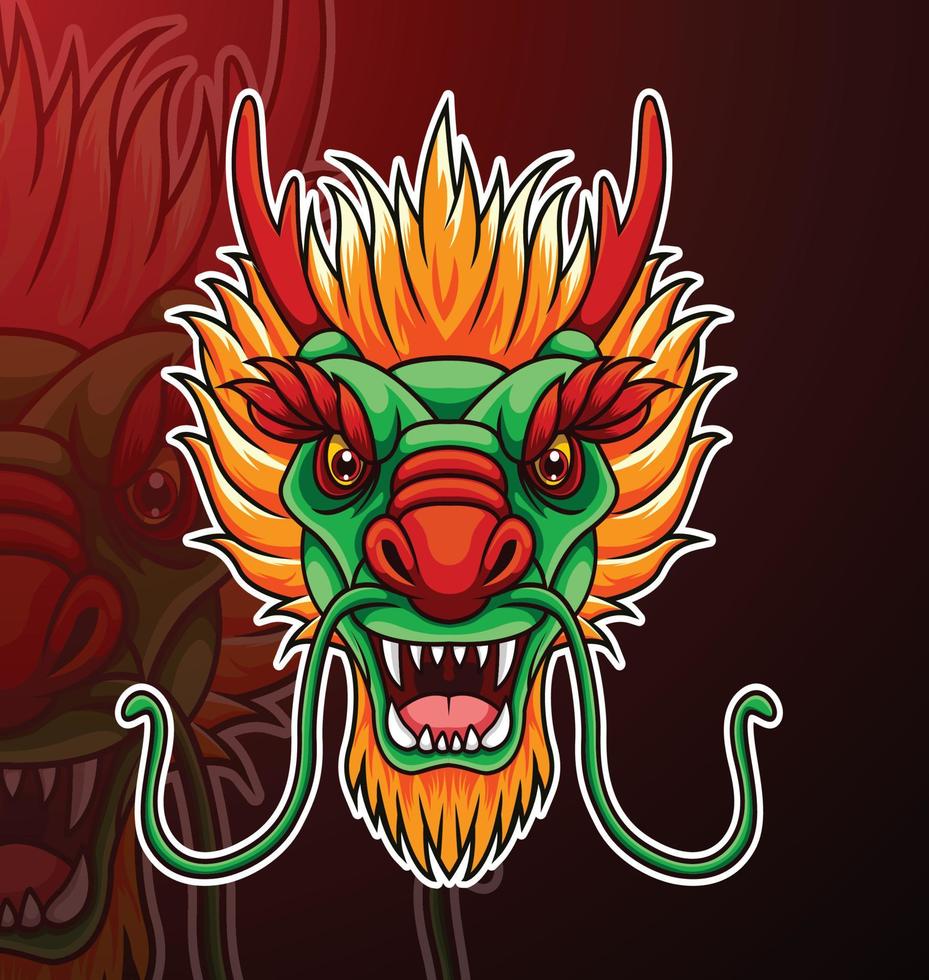 Cartoon angry dragon mascot design vector