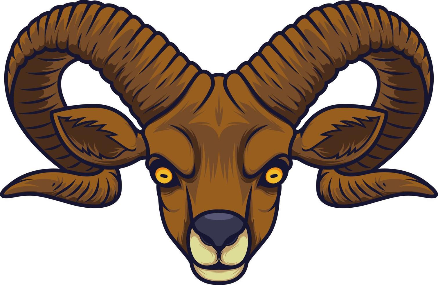 Angry goat head mascot vector