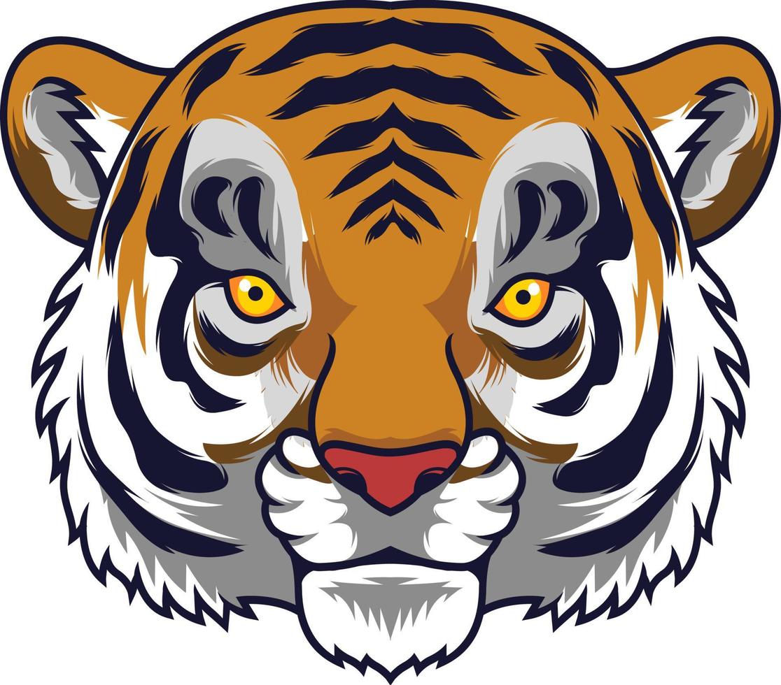 Cartoon Tiger head mascot vector