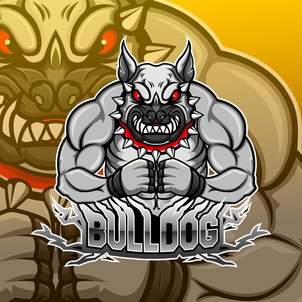 Bulldog esport mascot logo design vector