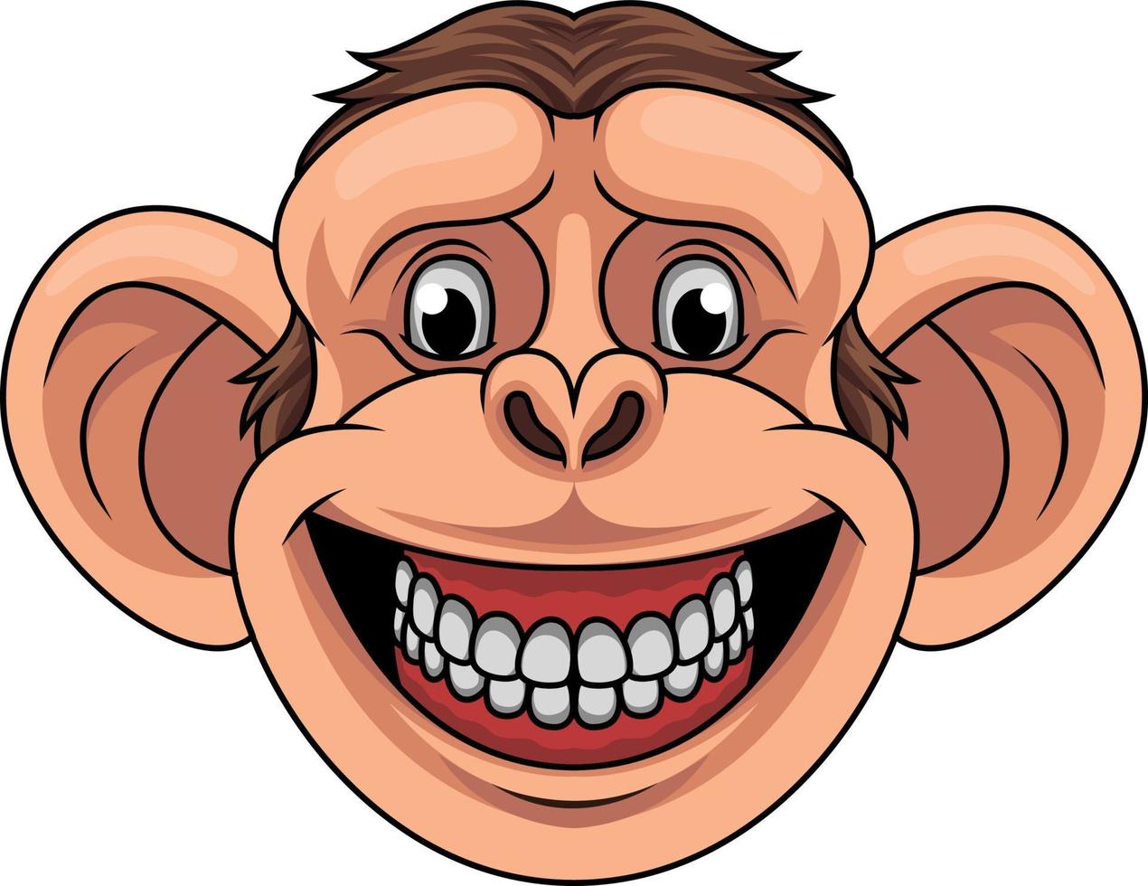 Cartoon monkey head mascot vector