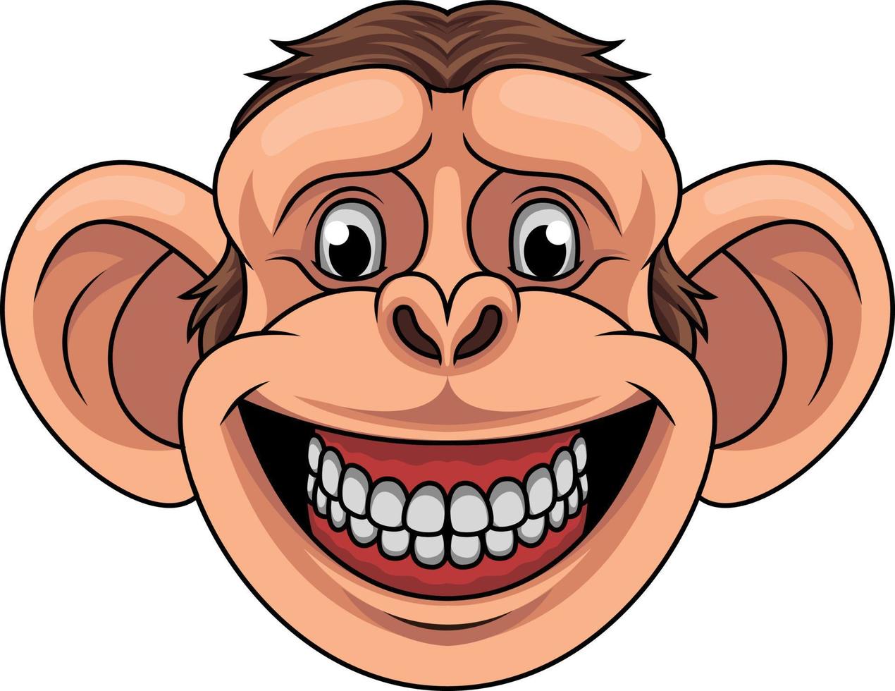 Cartoon monkey head mascot vector