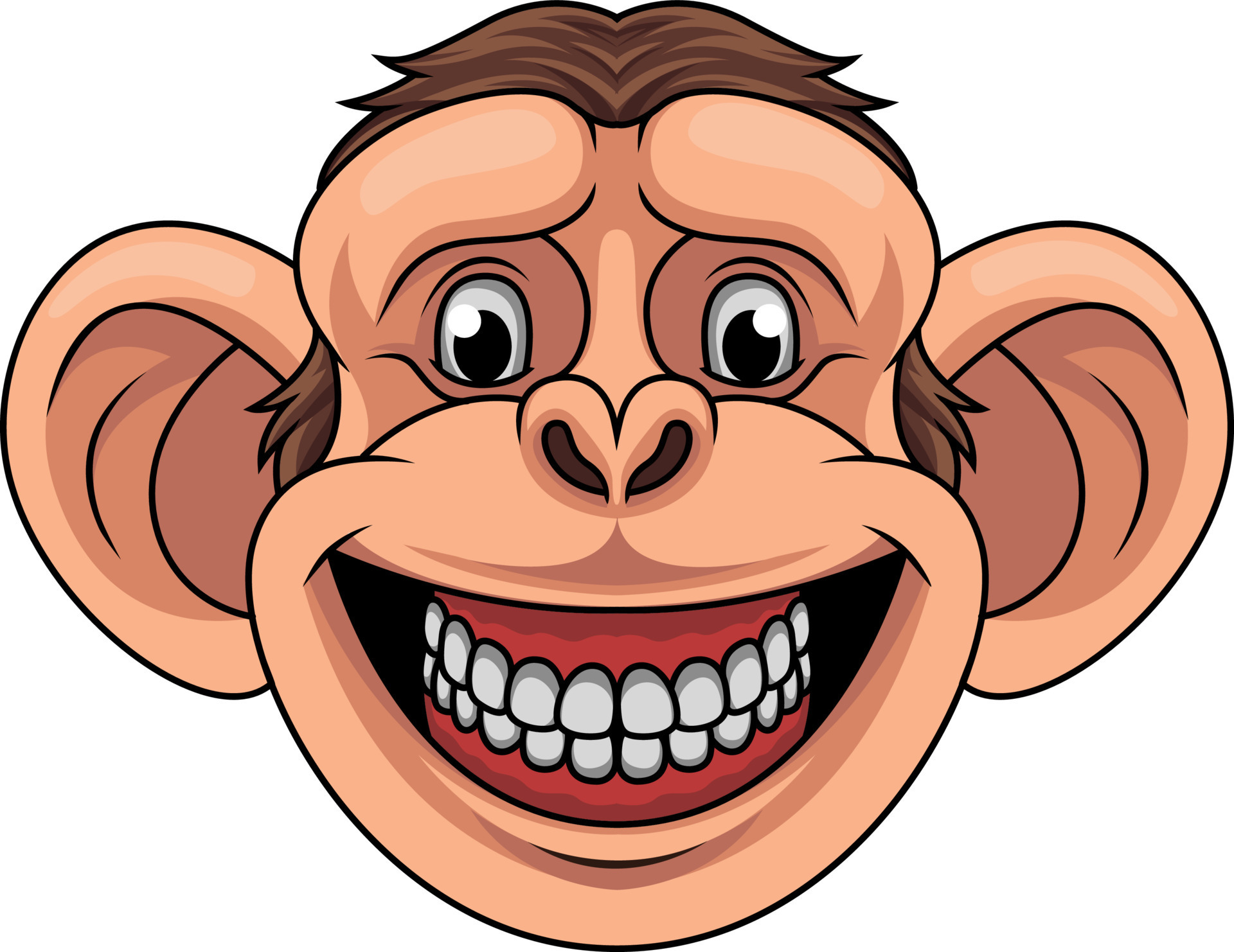 Cartoon monkey head mascot 20004047 Vector Art at Vecteezy