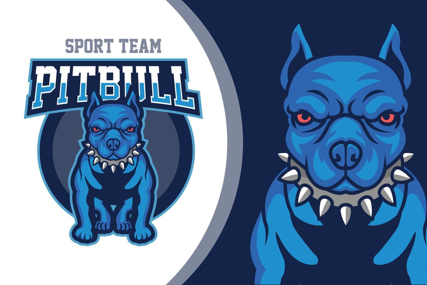 Cartoon pitbull mascot design template vector