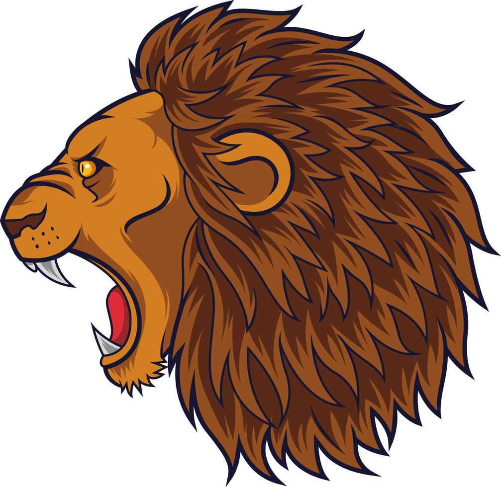 Angry lion head mascot vector