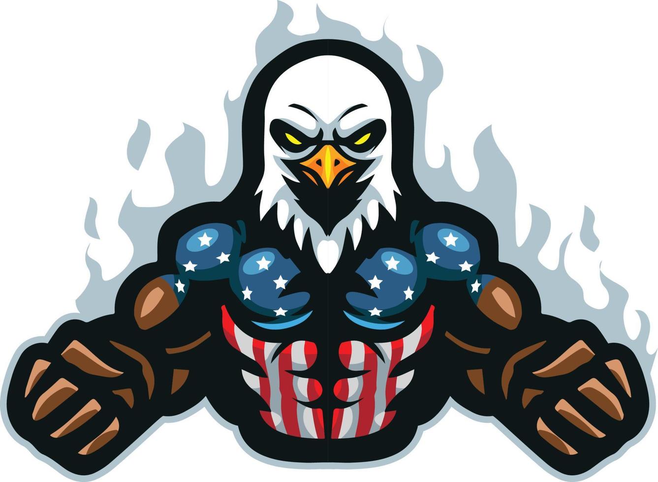 Cartoon american eagle mascot design vector