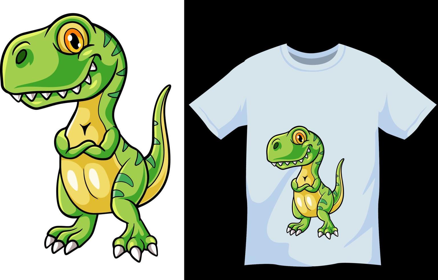 Cute dinosaur tshirt design template vector
