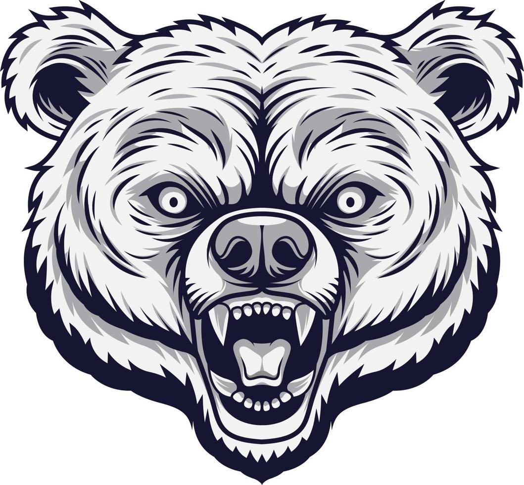 Angry bear head mascot vector