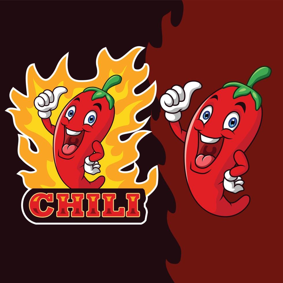 Cartoon chili pepper giving a thumbs up vector