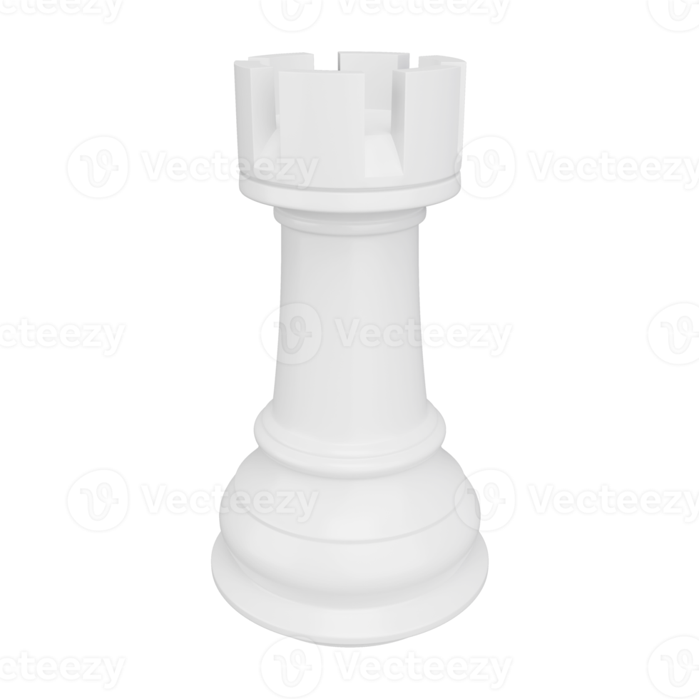Torre branca de xadrez Modelo 3d