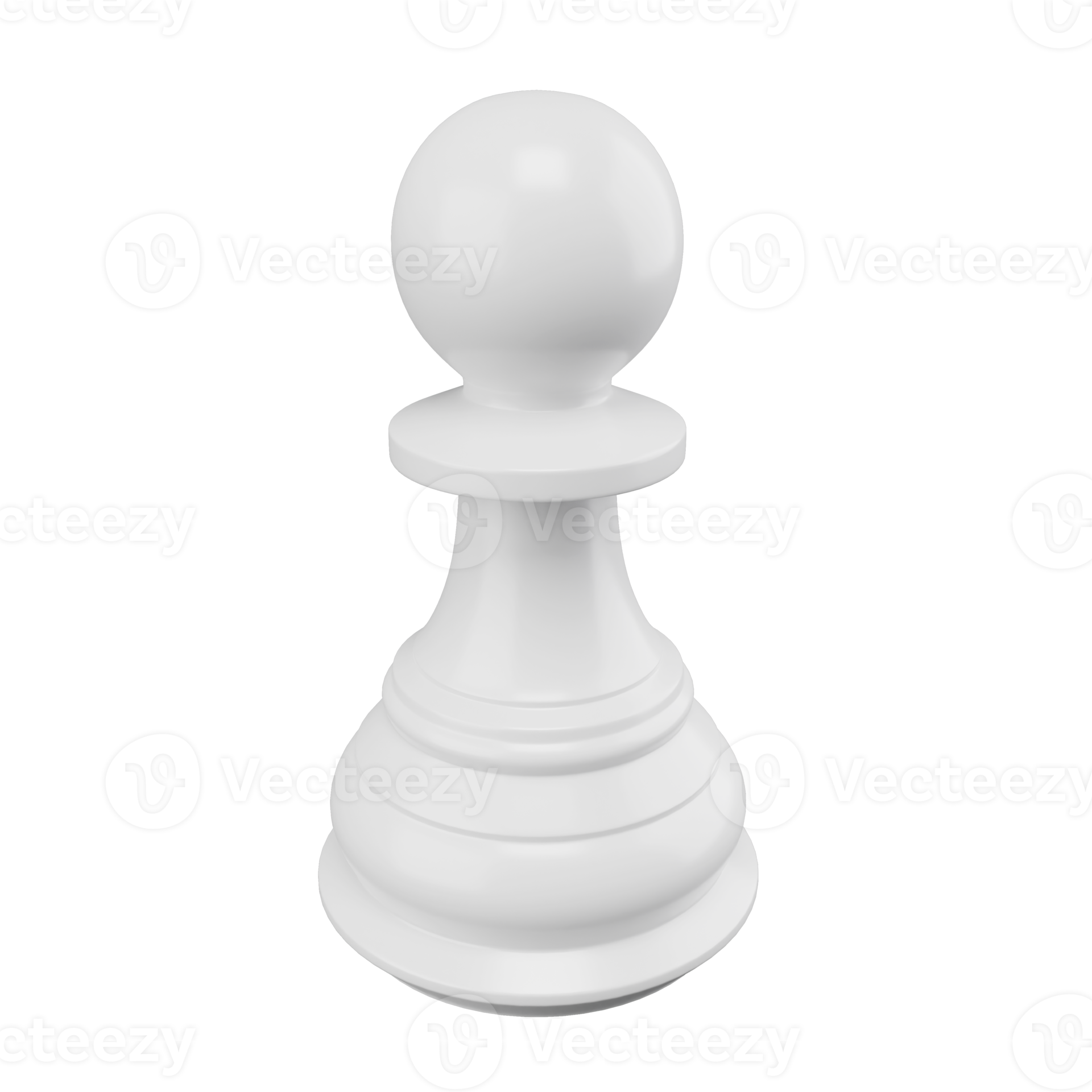 3D Rendering White Pawn Isolated On Transparent Background Object 3d-rendering-white-pawn-isolated-on-transparent-background-object