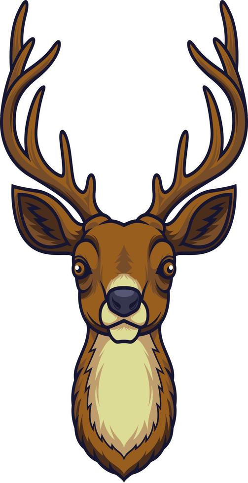 Cartoon deer head mascot vector