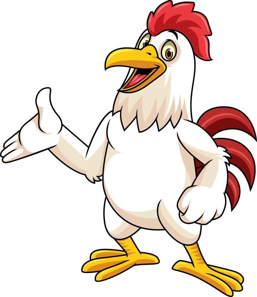 Cartoon rooster presenting vector