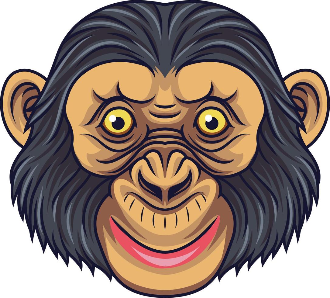 Cartoon Chimpanzee Head Mascot vector