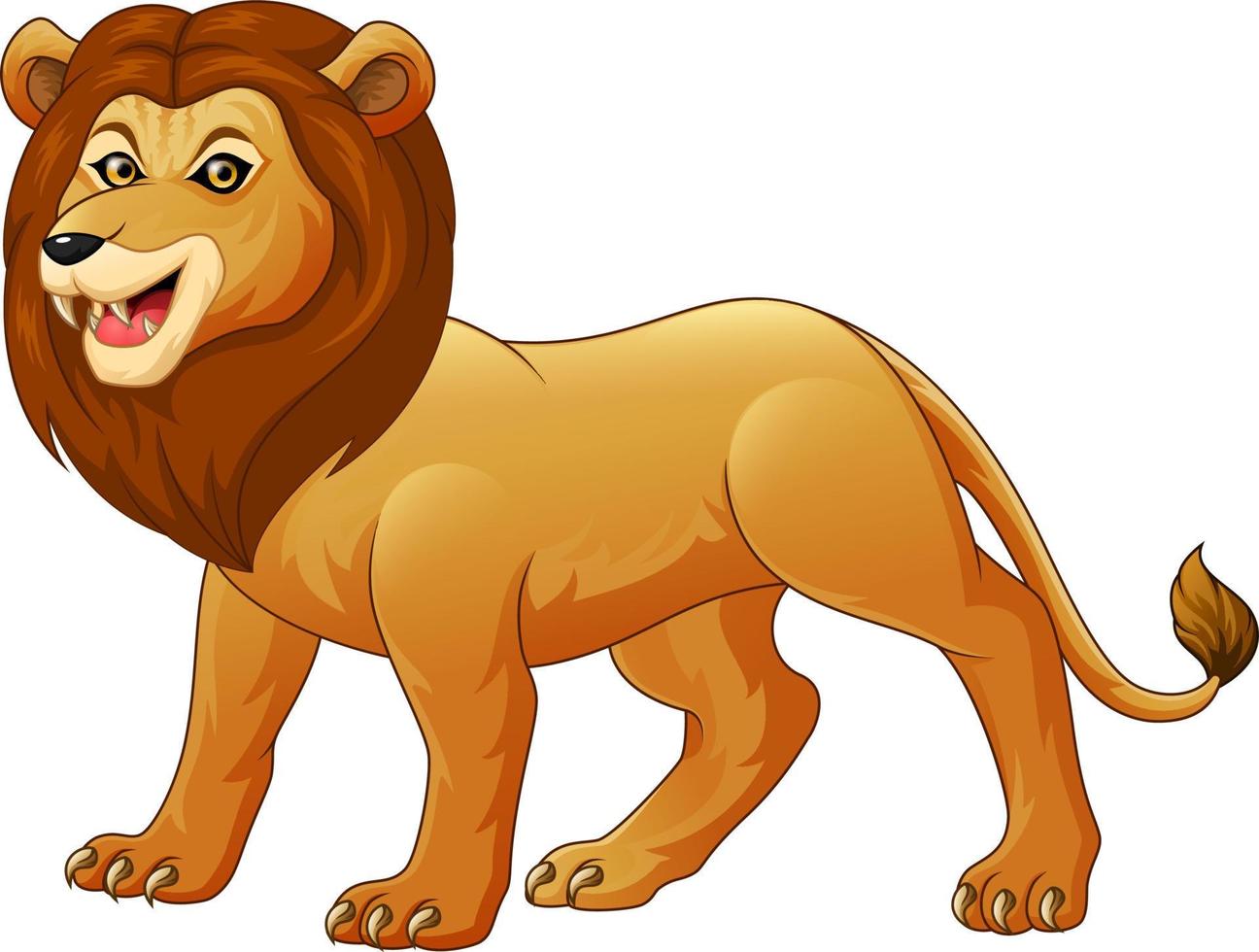 Cute lion cartoon on white background vector