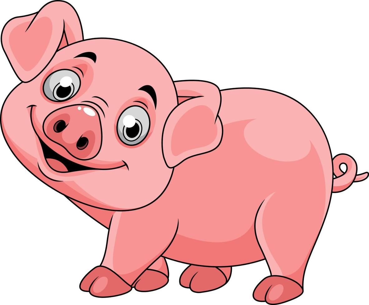 Smiling pig cartoon vector