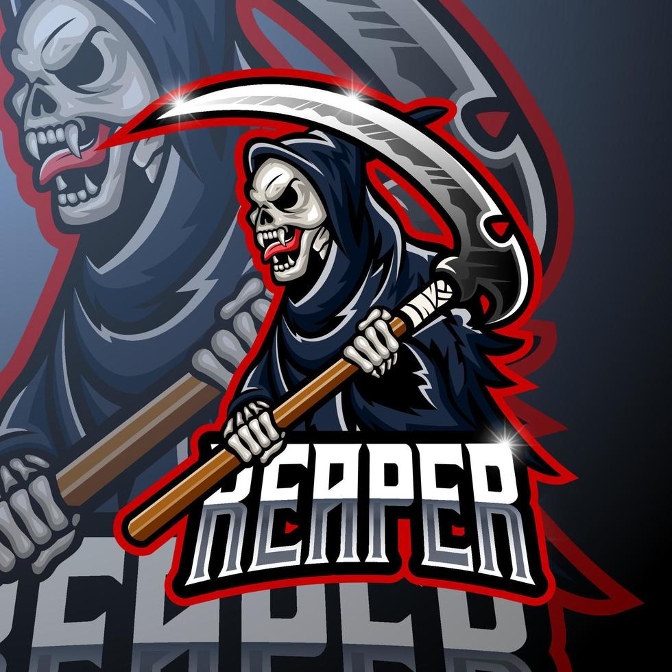 Skull ripper logo mascot design vector