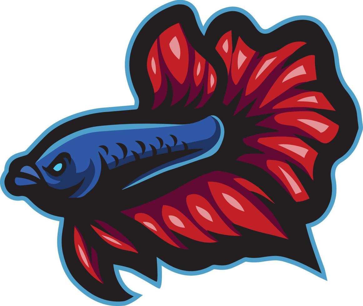 Cartoon angry betta fish mascot design vector