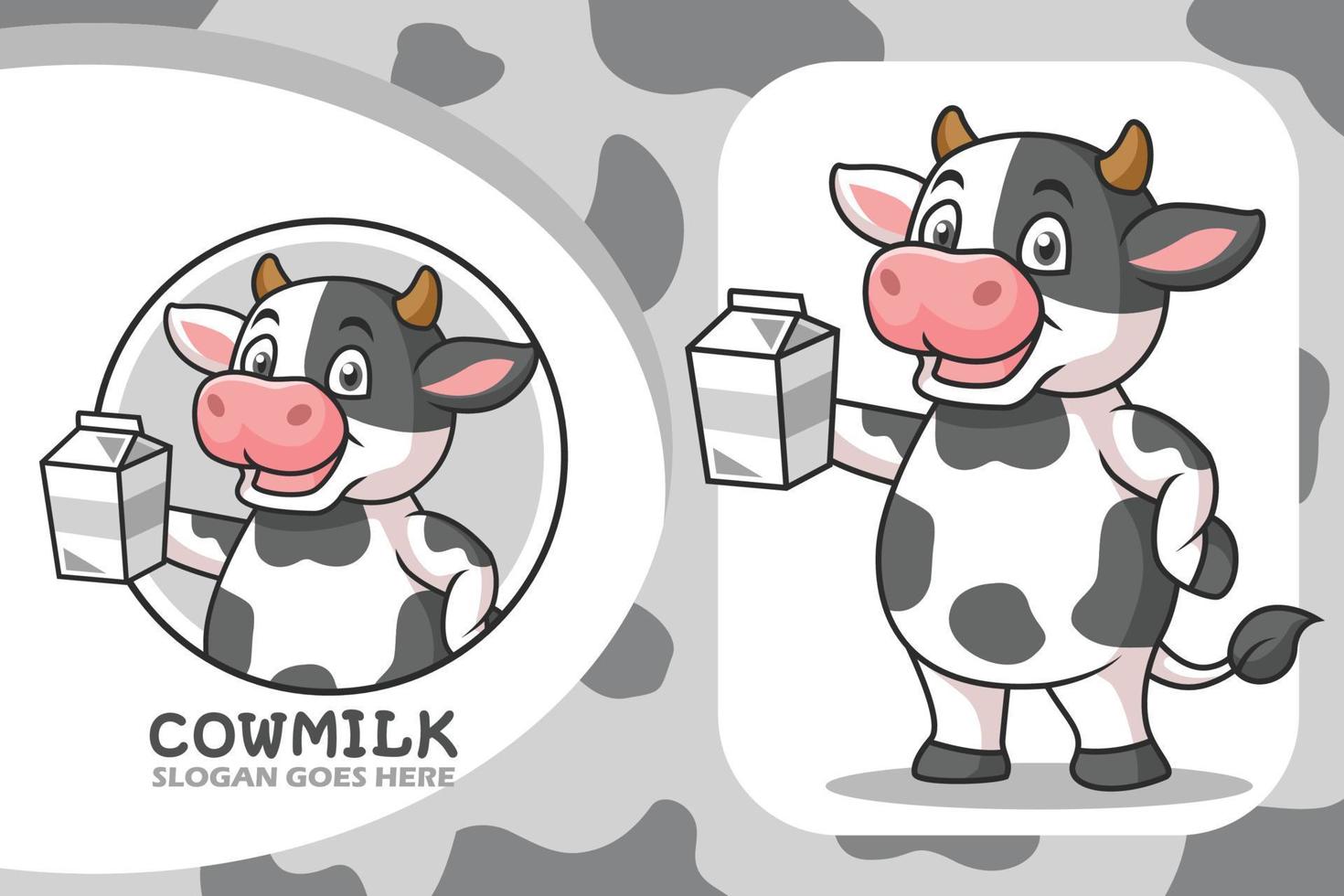 Cute Cow Holding Milk Box And Straw - Cow - Posters and Art Prints