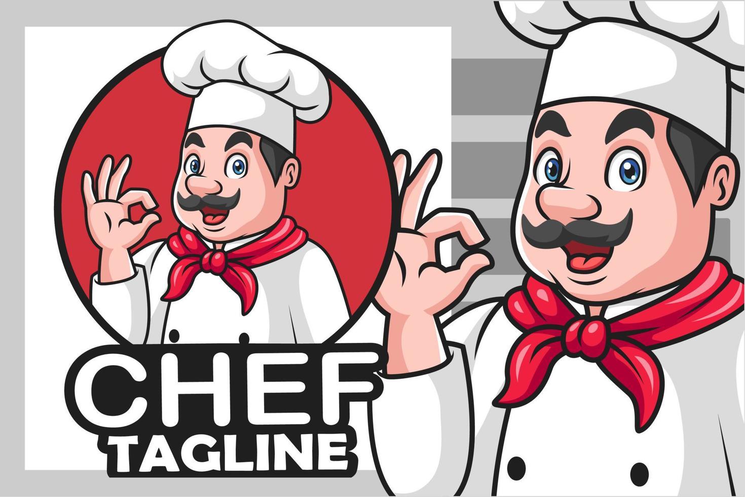 Cartoon chef man gesturing ok sign vector