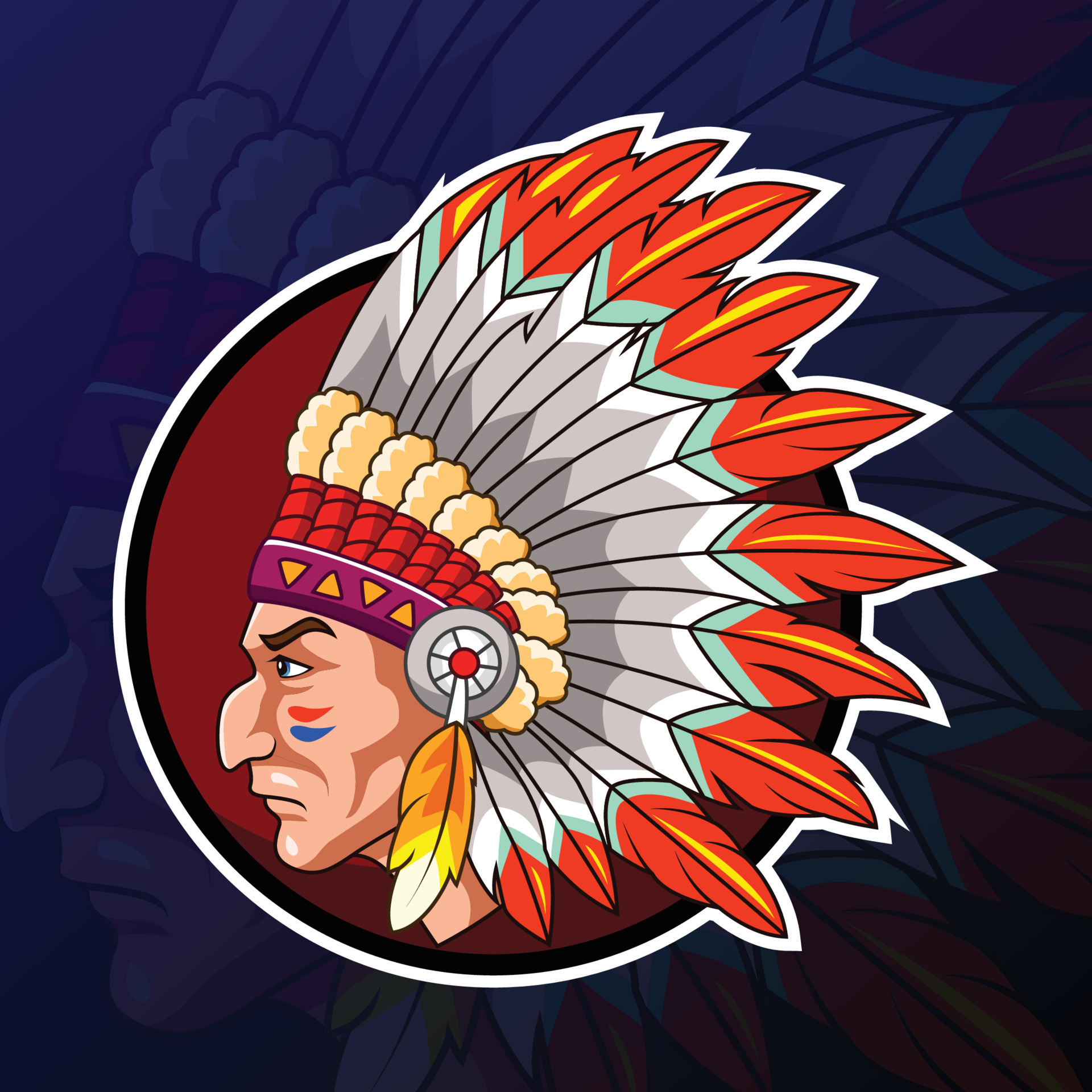 cartoon native american chief