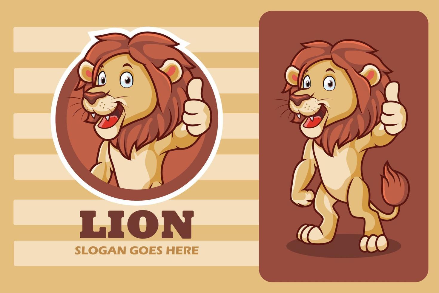 Cute lion cartoon template design vector