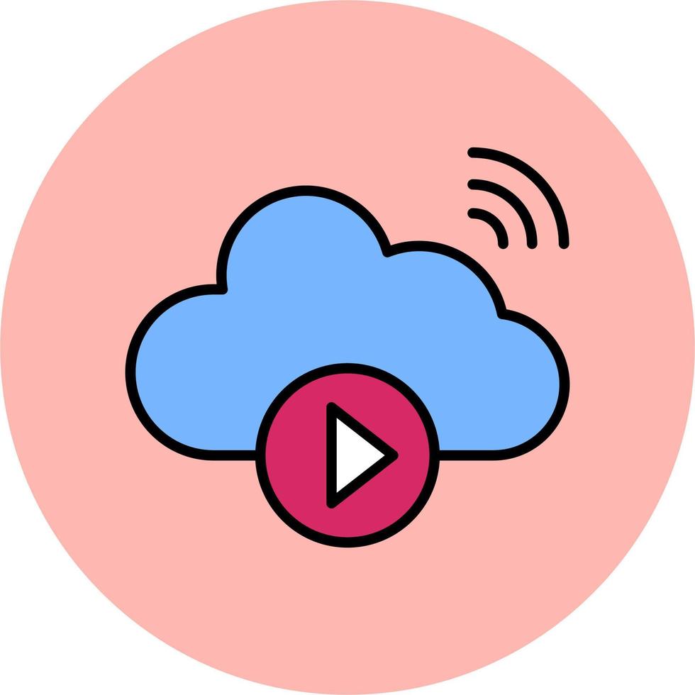 Cloud Vedio Playing Vector Icon