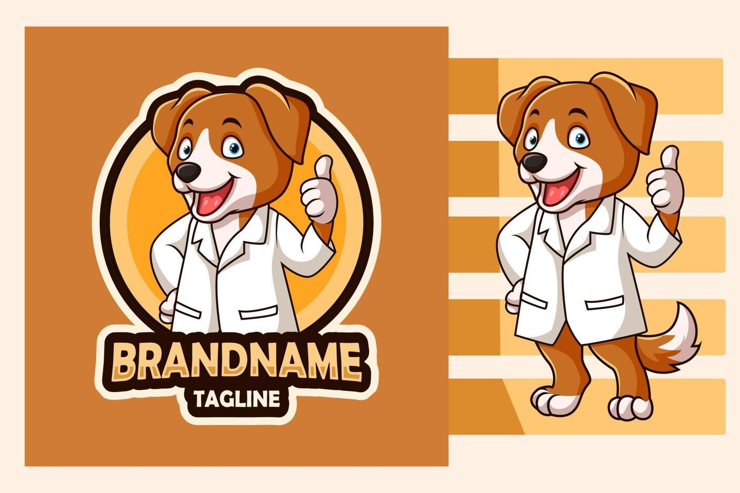 Cute brown dog design template vector