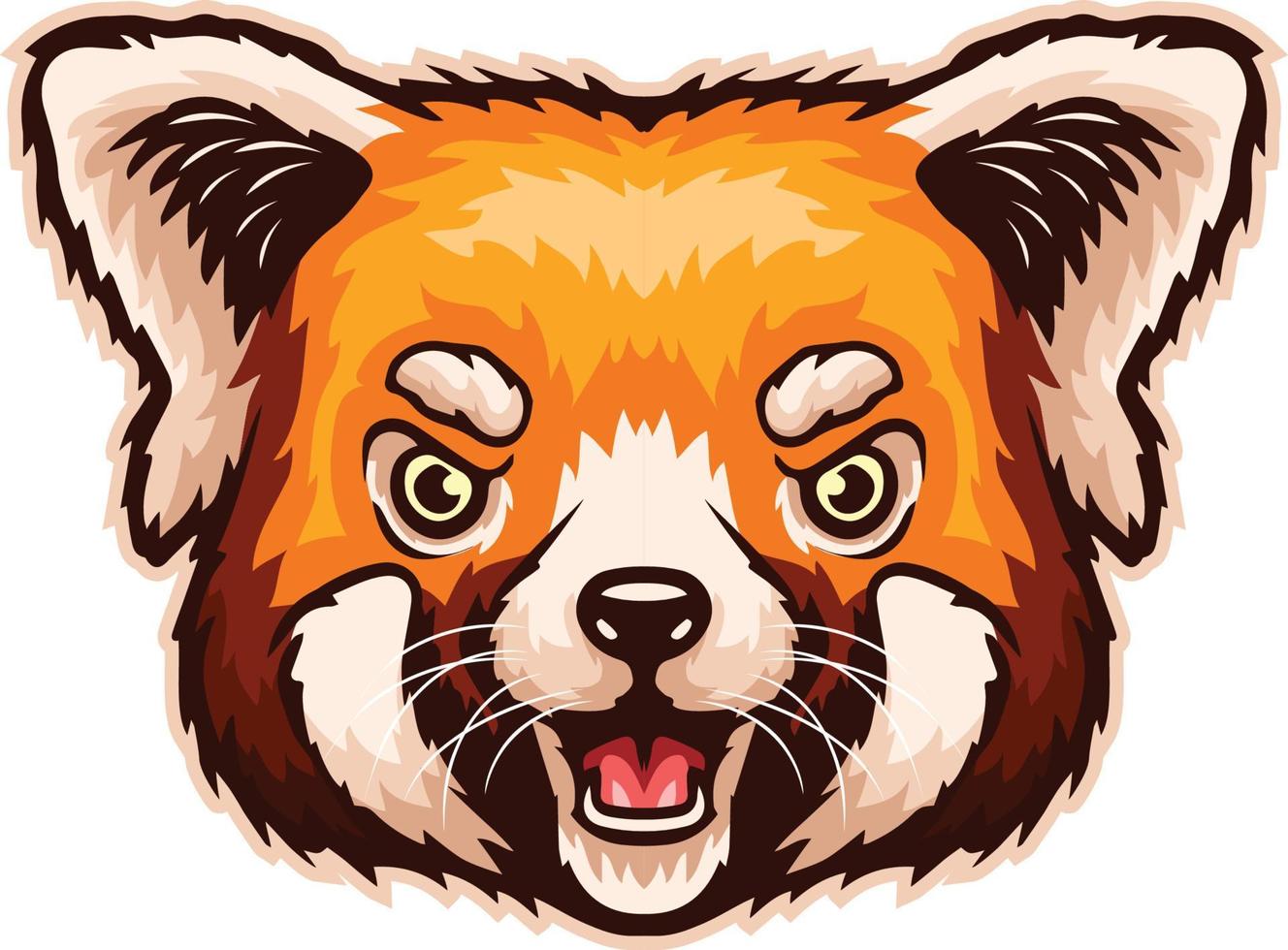 Cartoon red panda head mascot design vector