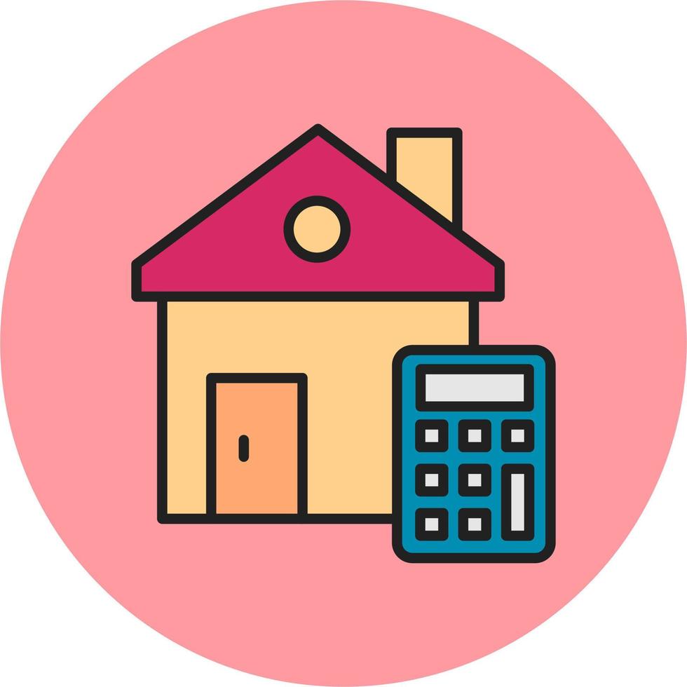 House Cost Calculator Vector Icon