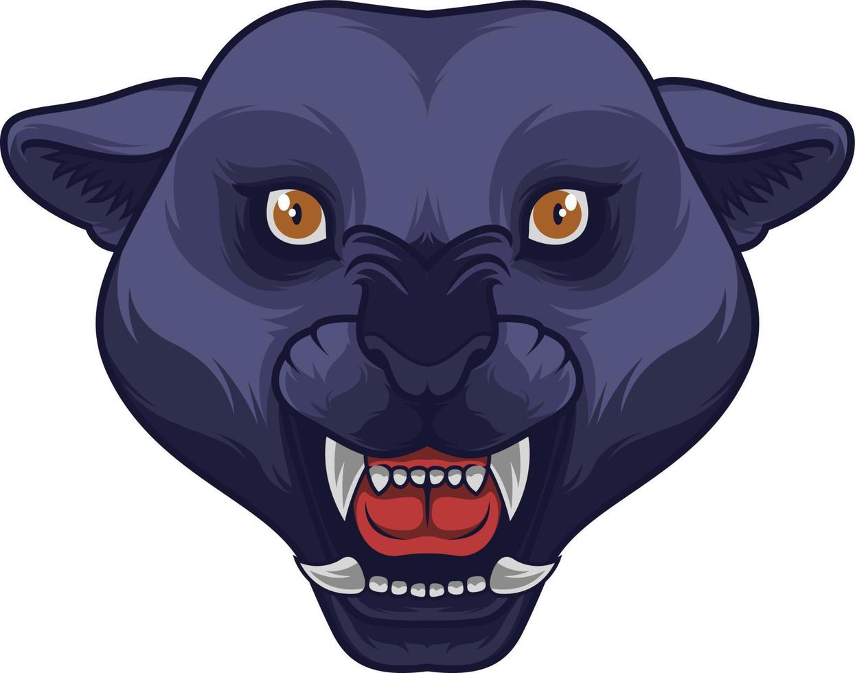 Angry black panther head mascot vector