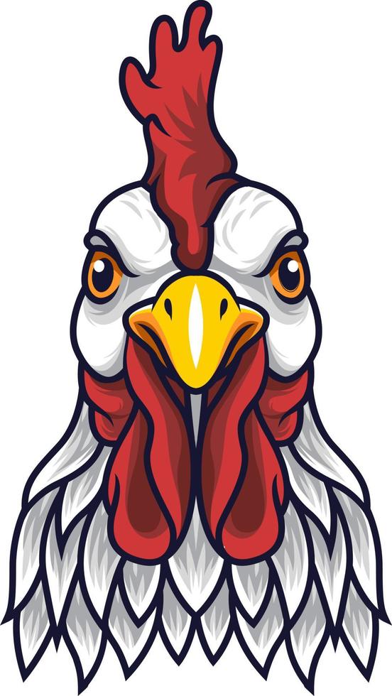 Chicken rooster head mascot vector