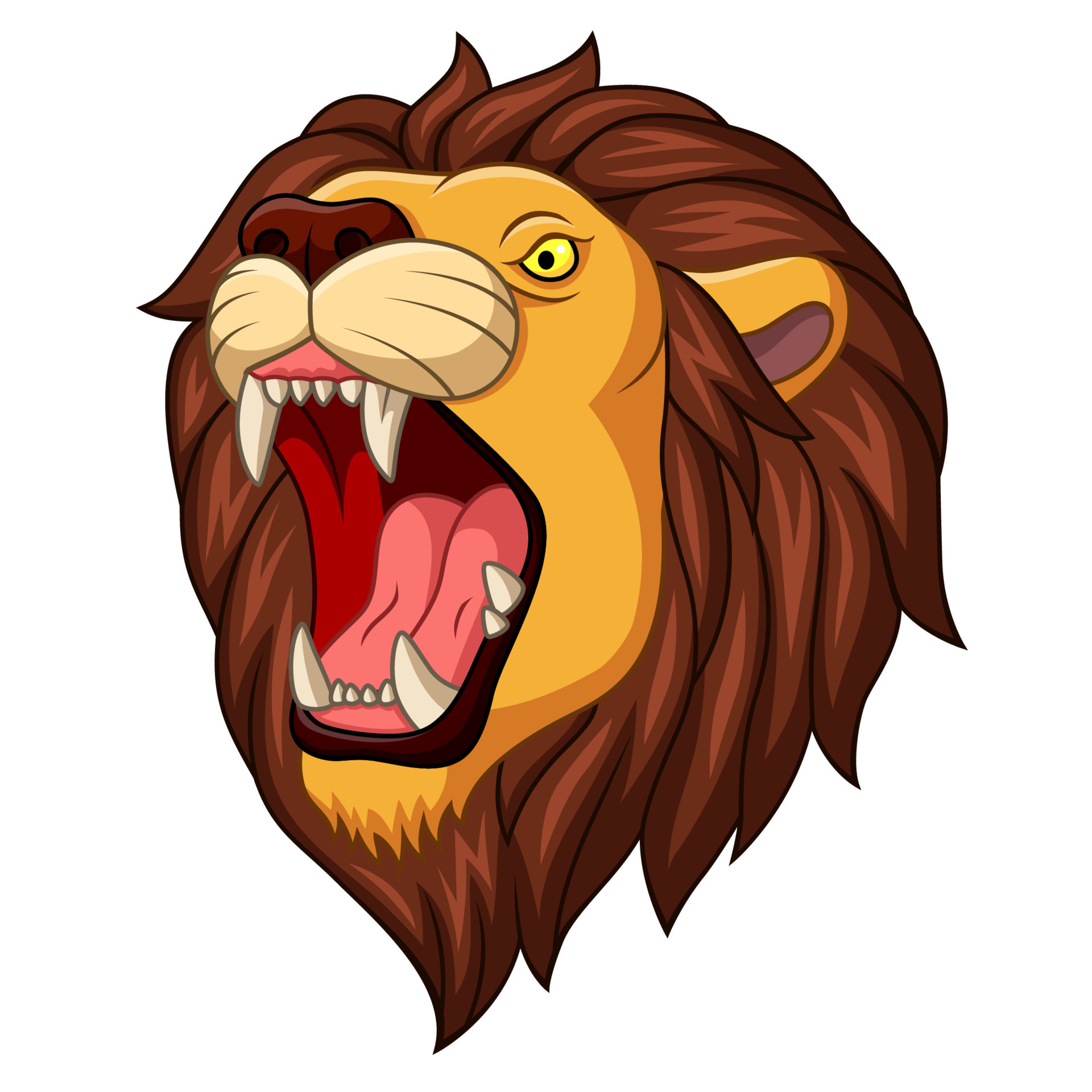 Cartoon angry lion head mascot 20005076 Vector Art at Vecteezy