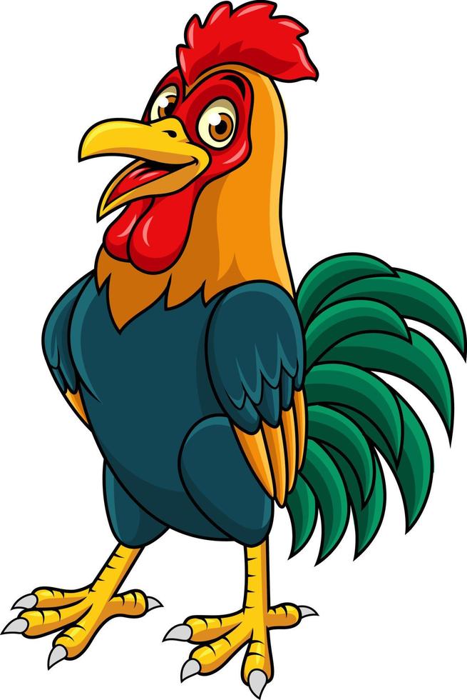 Cartoon rooster posing vector