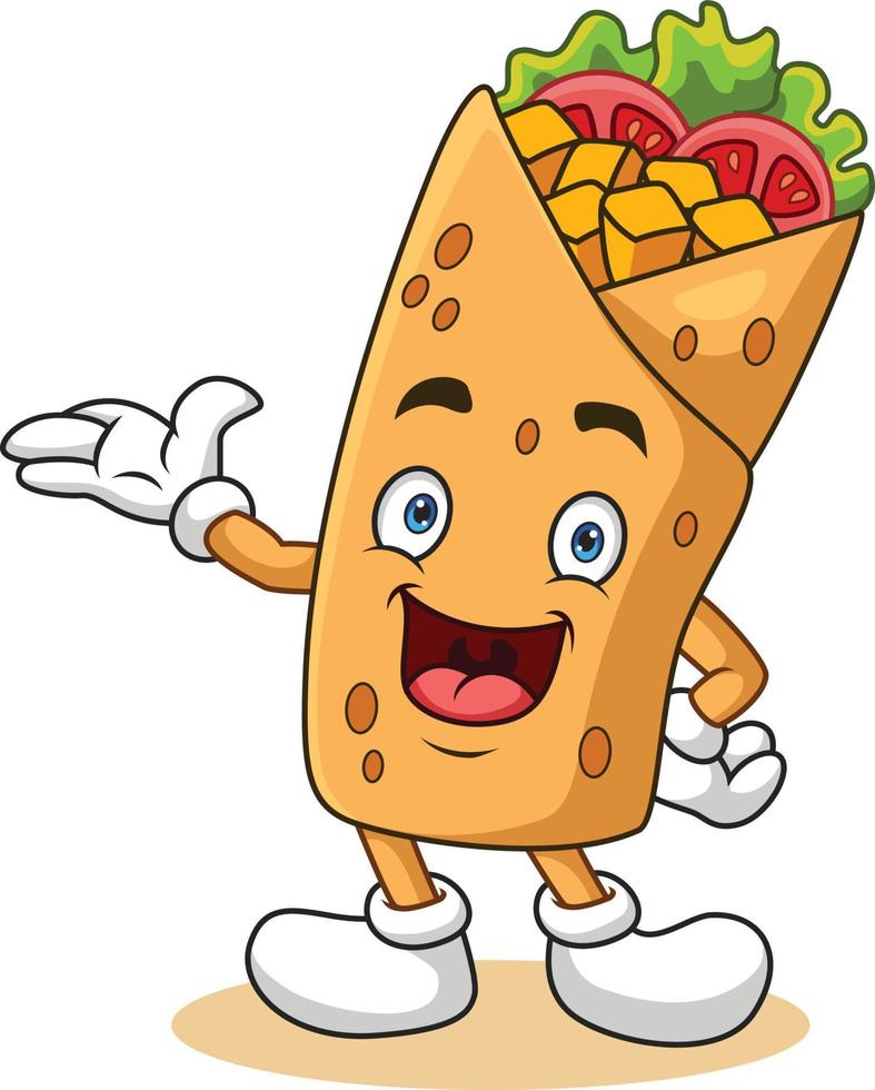 Cartoon burrito or kebab presenting vector