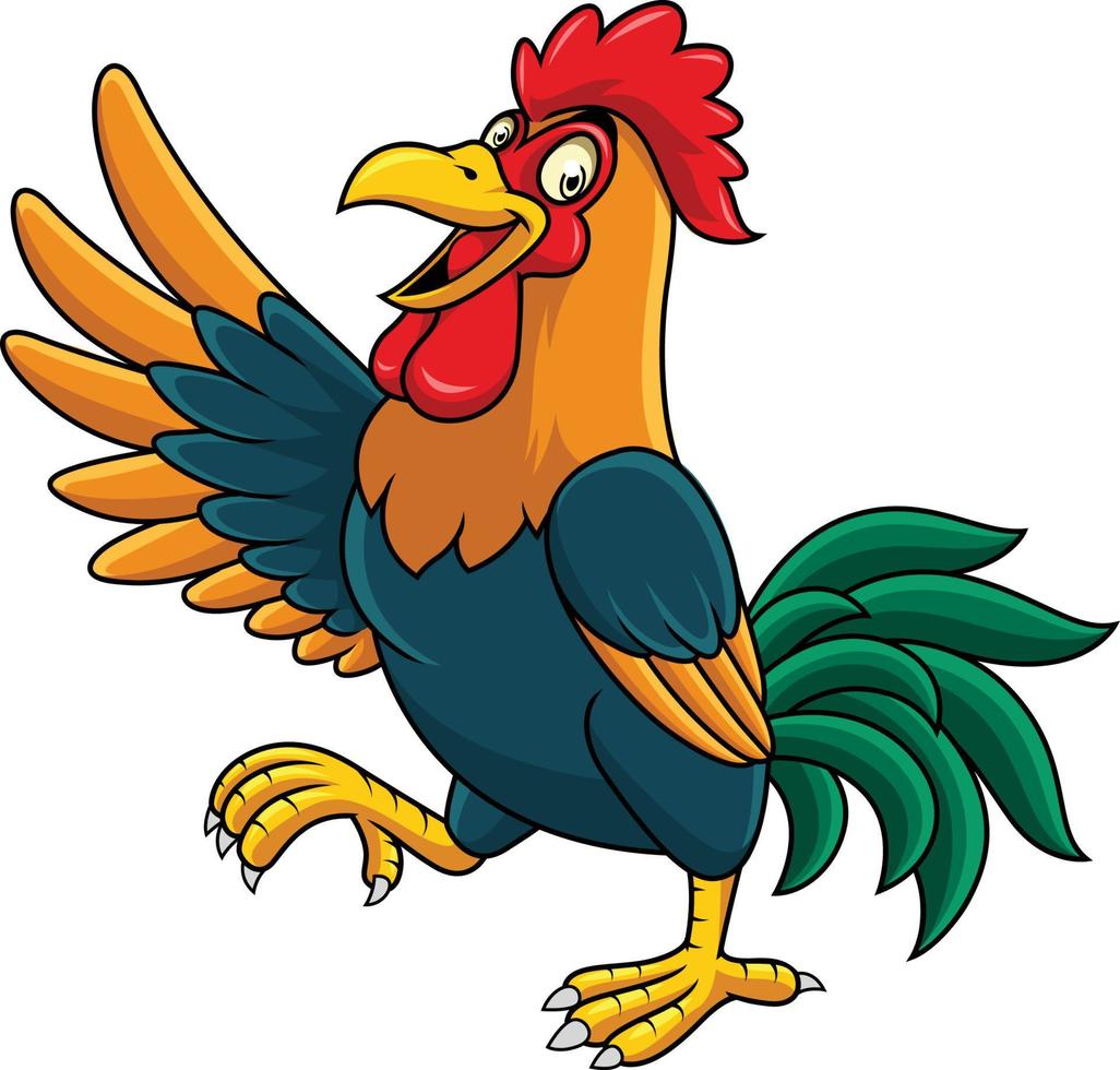 Cartoon rooster presenting vector