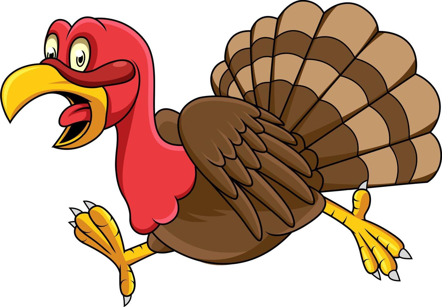 Cartoon turkey running vector