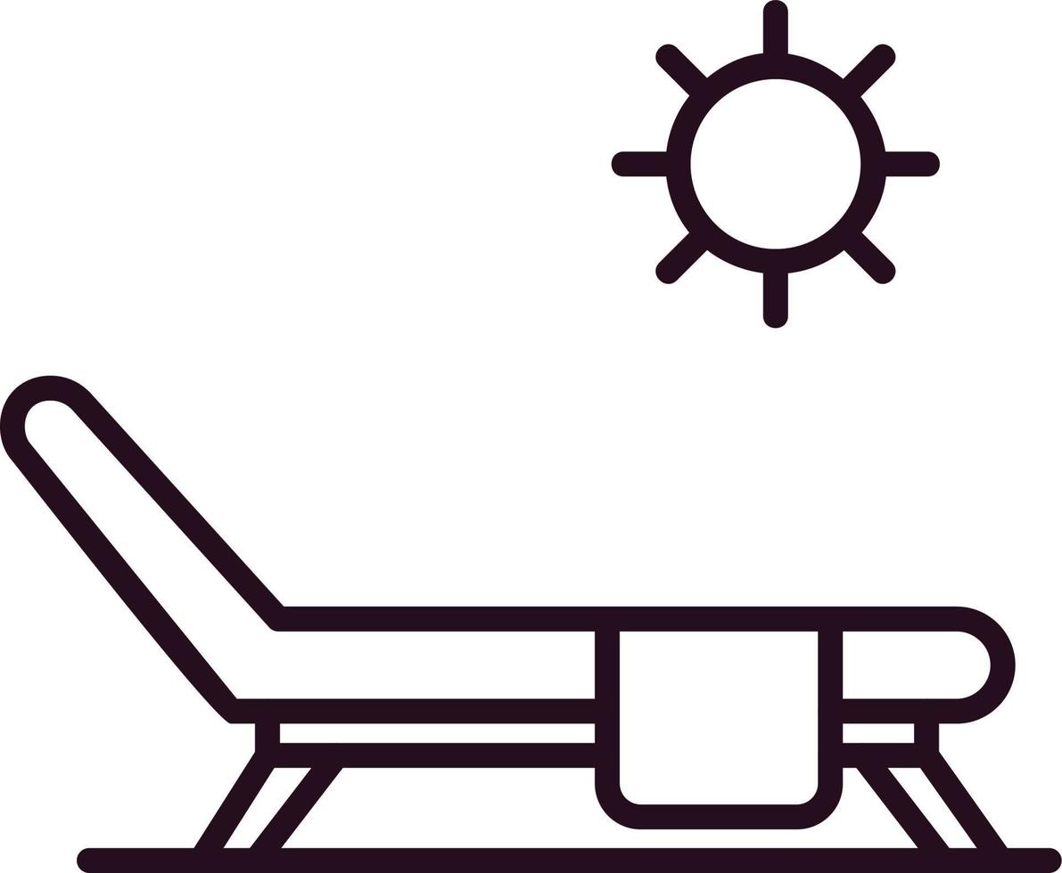 Sun bed Vector Icon