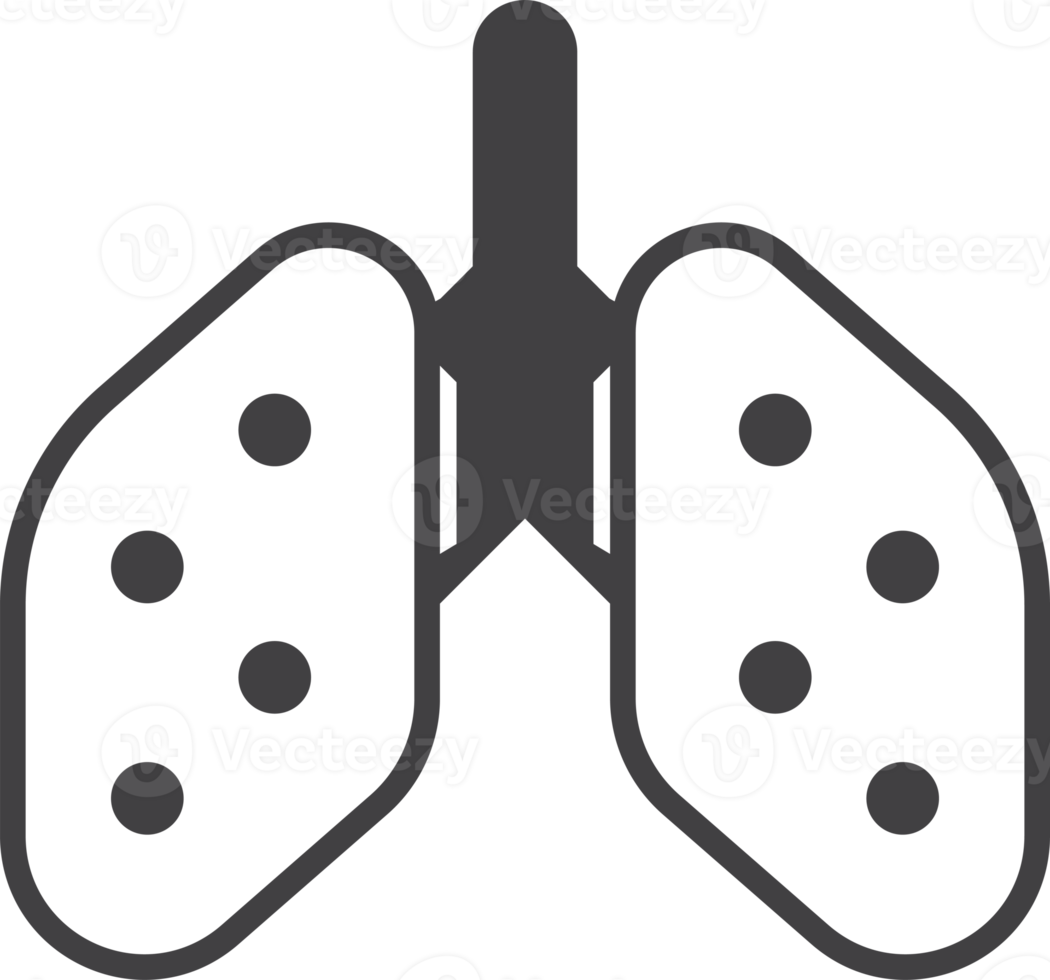 ilustración de pulmones y virus en estilo minimalista png