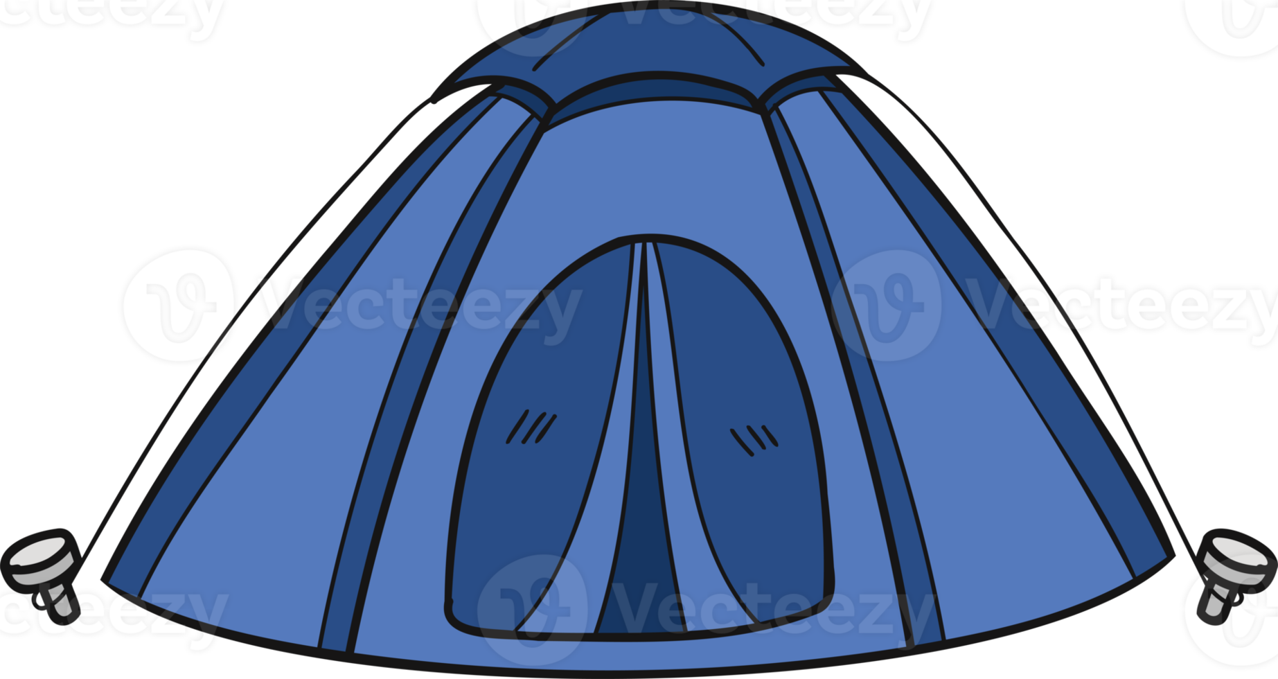 Hand Drawn tent for camping illustration in doodle style png