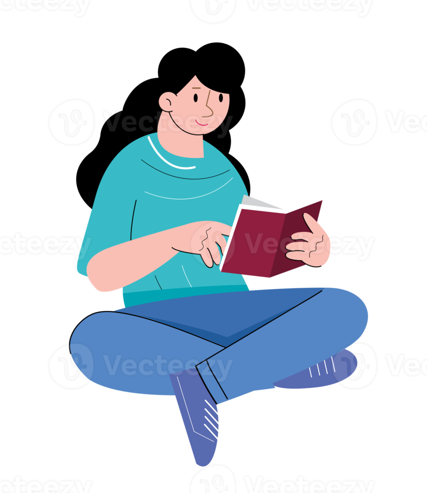character people read book png