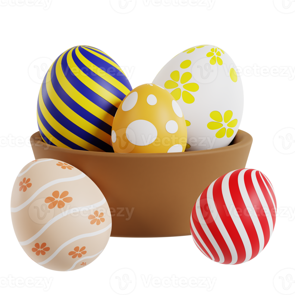 oeufs de pâques 3d png