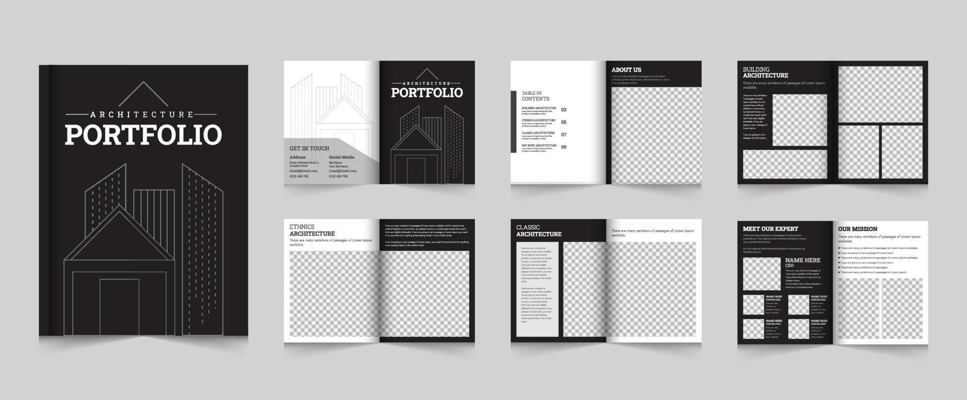 Architecture portfolio or interior portfolio Brochure Template design vector